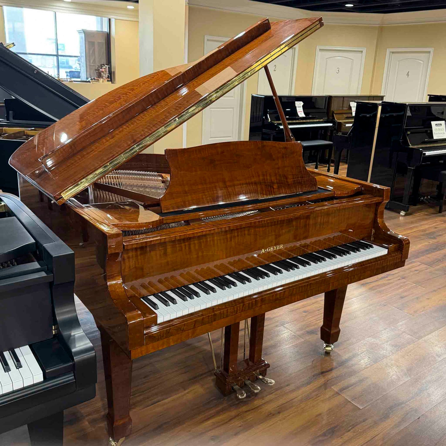 A. Geyer GG-160 5'3" Polished Walnut Baby Grand Piano