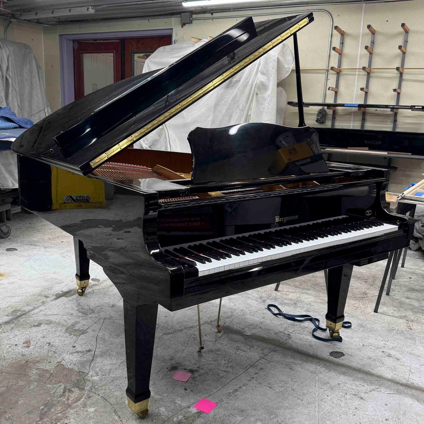 CURRENT SHOP WORK 2002 Bergmann Grand TG-135 6'1" Polished Black Commissioned Grand Piano