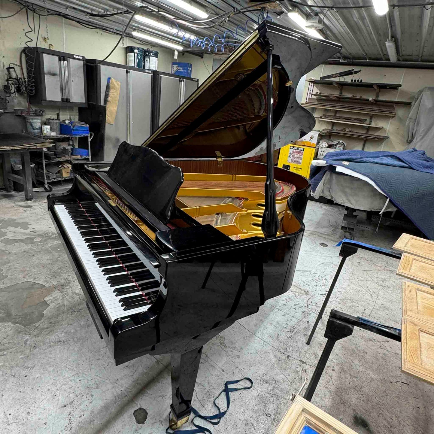 CURRENT SHOP WORK 2002 Bergmann Grand TG-135 6'1" Polished Black Commissioned Grand Piano
