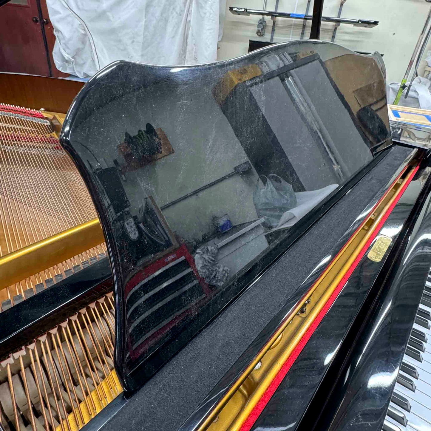 CURRENT SHOP WORK 2002 Bergmann Grand TG-135 6'1" Polished Black Commissioned Grand Piano