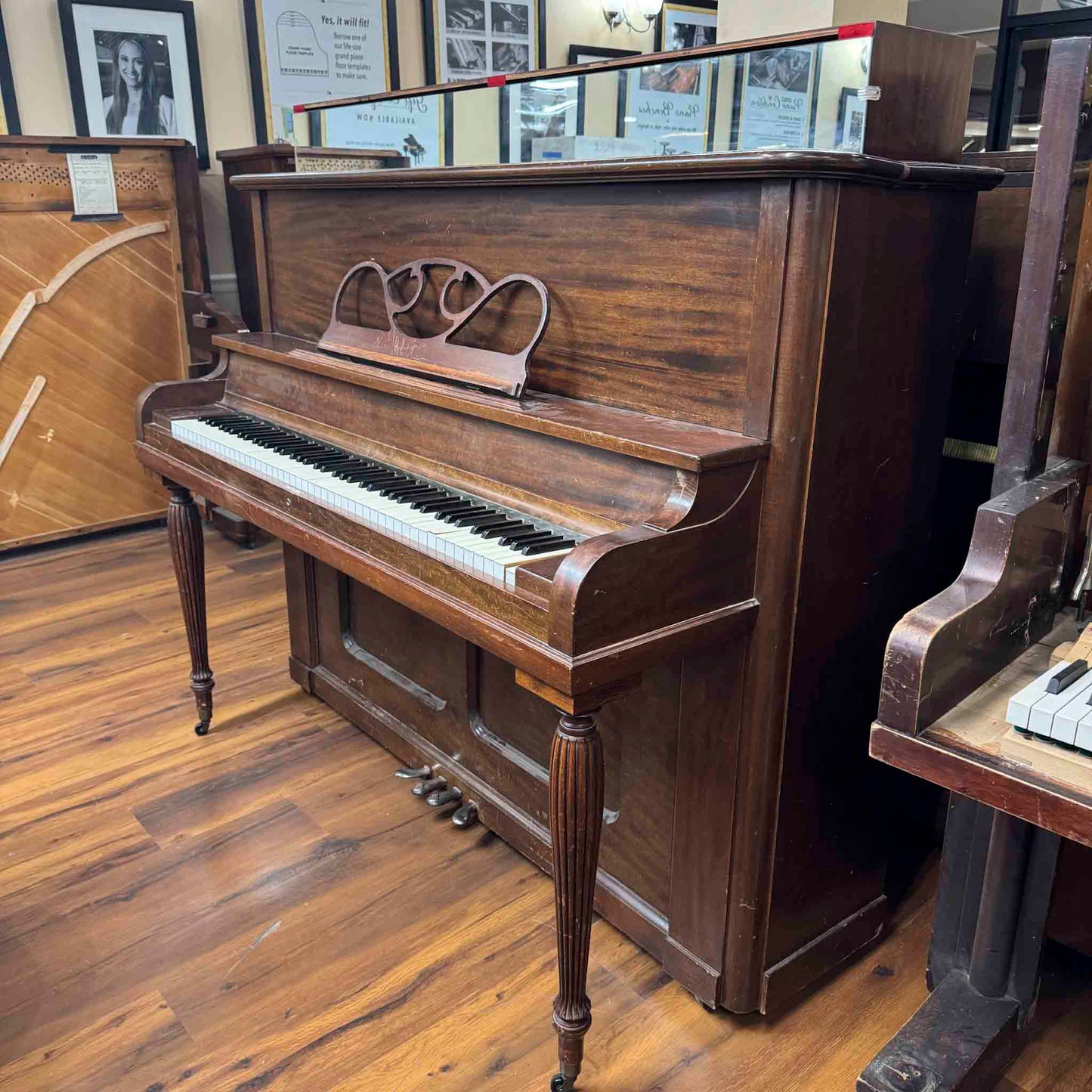CURRENT SHOP WORK 1896 Crown 57" Wood Finish Commissioned Upright Piano