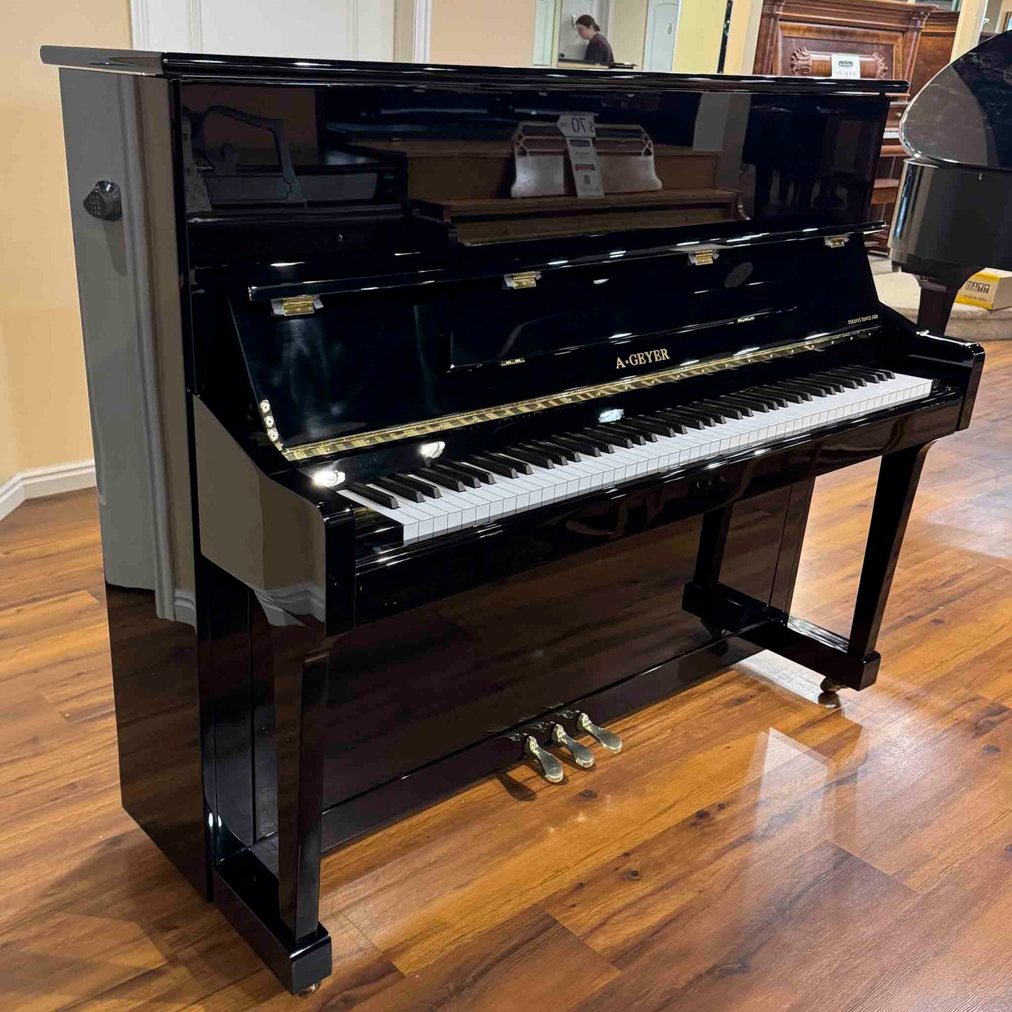 A. Geyer GU-123 48" Polished Black Upright Piano