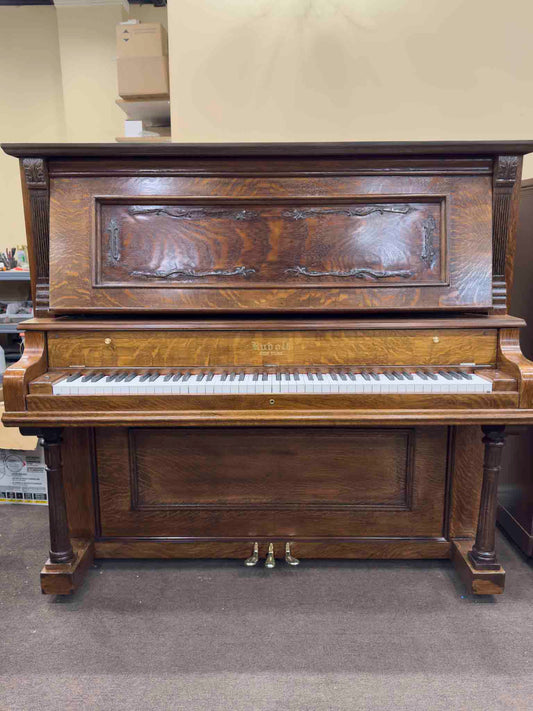 HEIRLOOM RESTORATION 1915 Rudolf 56" Wood Finish Commissioned Upright Piano