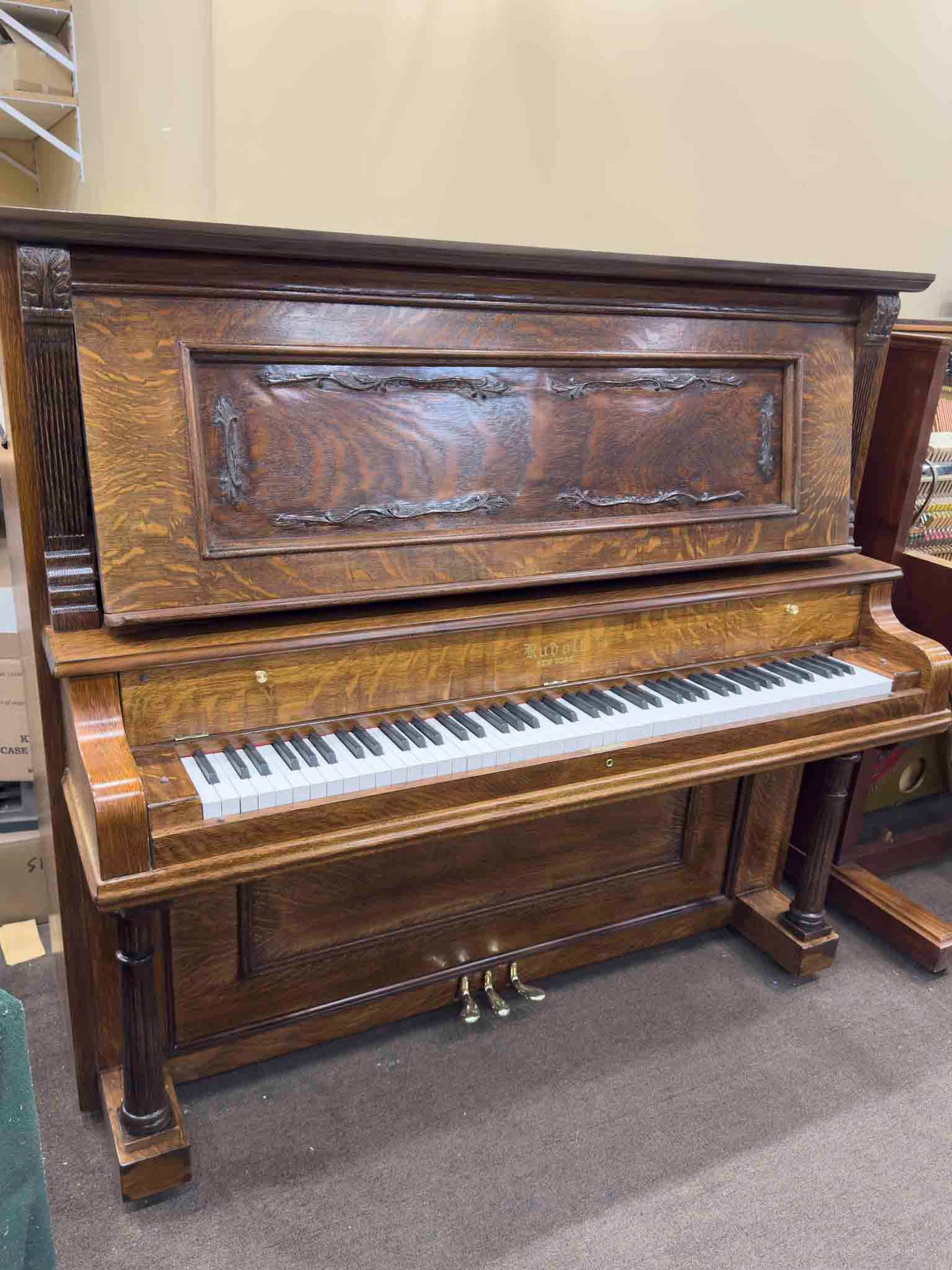 HEIRLOOM RESTORATION 1915 Rudolf 56" Wood Finish Commissioned Upright Piano