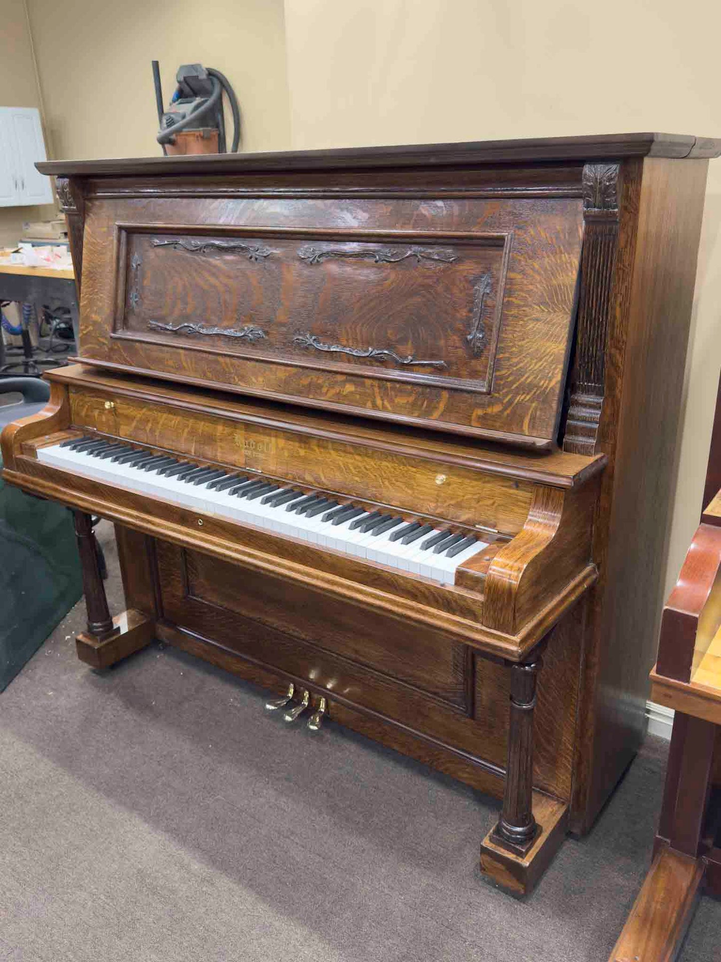 HEIRLOOM RESTORATION 1915 Rudolf 56" Wood Finish Commissioned Upright Piano