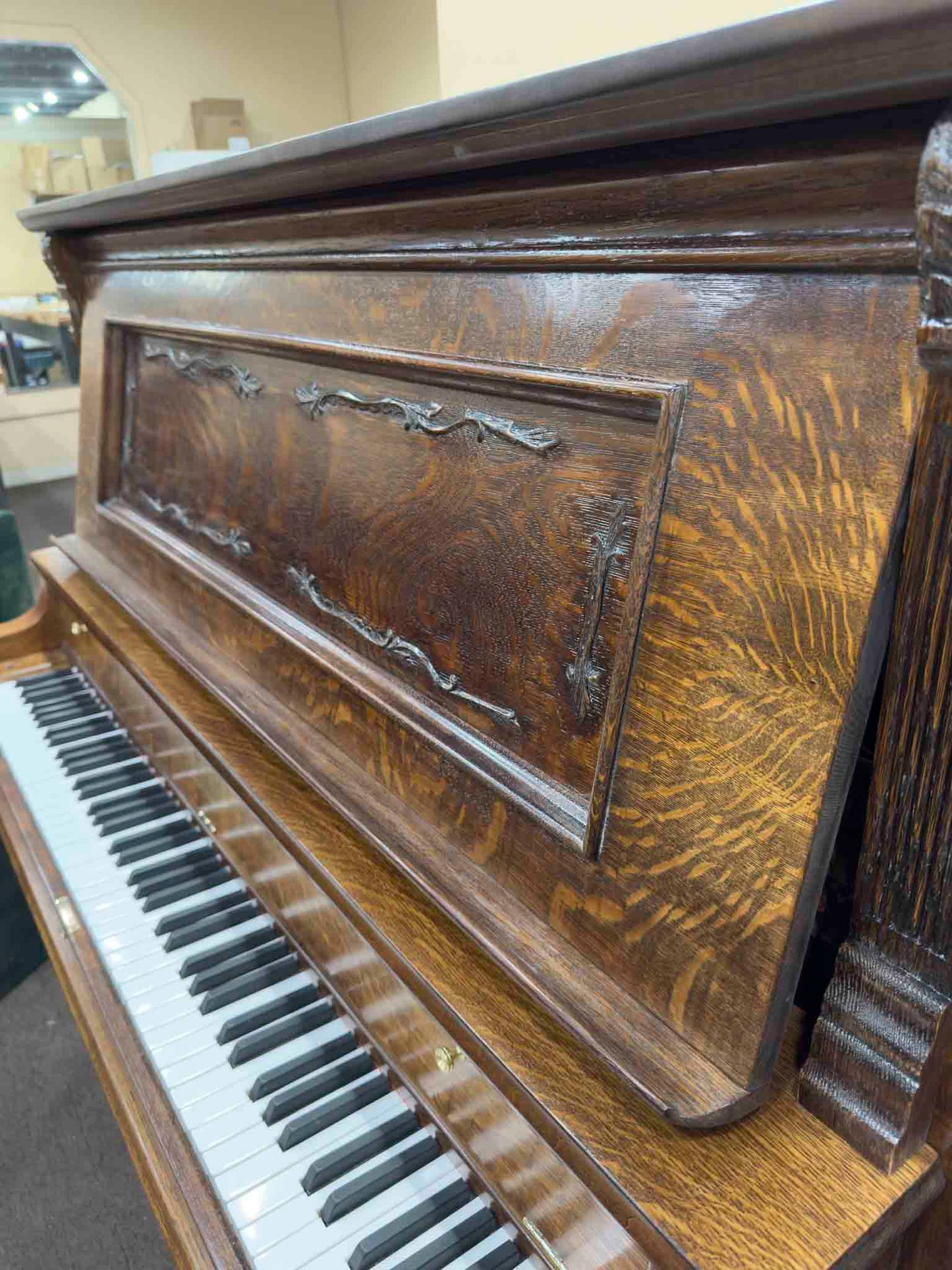 HEIRLOOM RESTORATION 1915 Rudolf 56" Wood Finish Commissioned Upright Piano