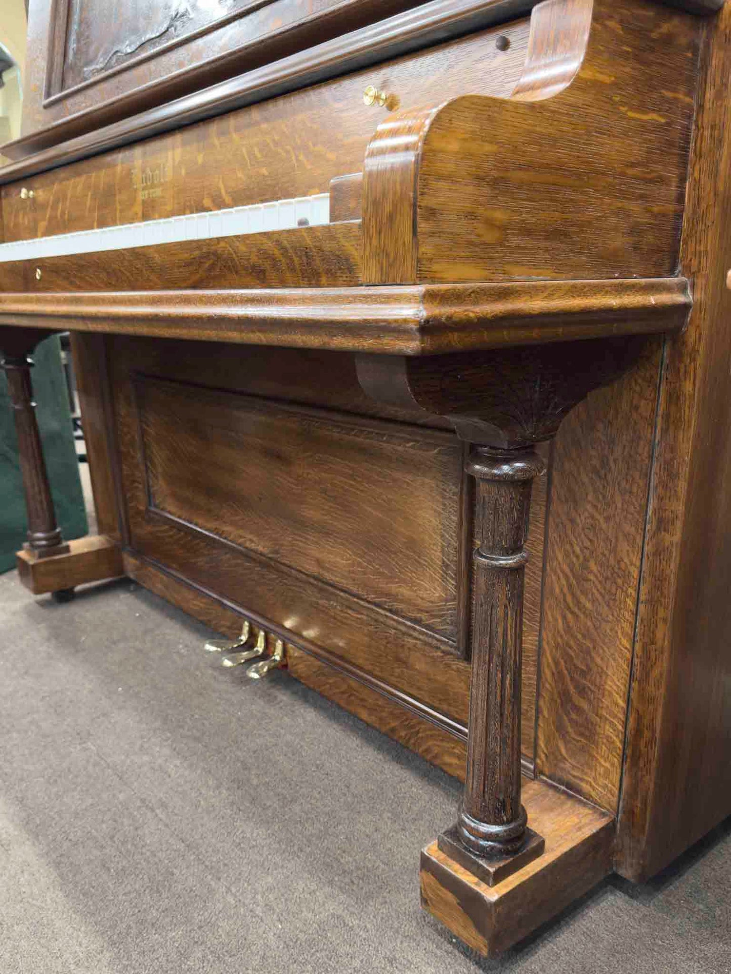 HEIRLOOM RESTORATION 1915 Rudolf 56" Wood Finish Commissioned Upright Piano