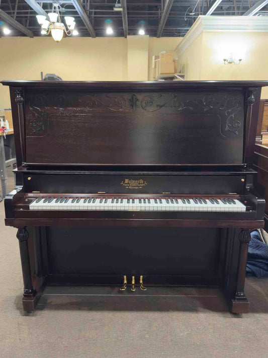 HEIRLOOM RESTORATION 1907 Walworth Schulz & Co. 56" Mahogany Wood Finish Commissioned Upright Piano