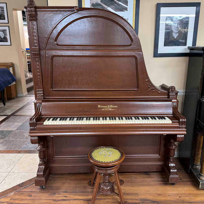 HEIRLOOM RESTORATION 1885 Schimmel & Nelson 74" Wood Finish Commissioned Upright Verti-Grand Piano