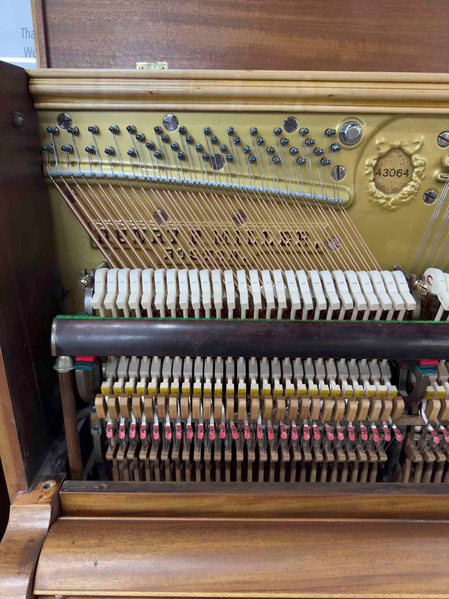CURRENT SHOP WORK 1911 Henry F. Miller 55" Wood Finish Commissioned Upright Piano