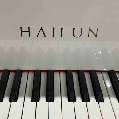 Hailun 178 5'10" Polished White Grand Piano with Self-Playing QRS System