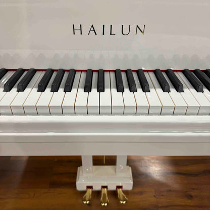 Hailun 178 5'10" Polished White Grand Piano with Self-Playing QRS System