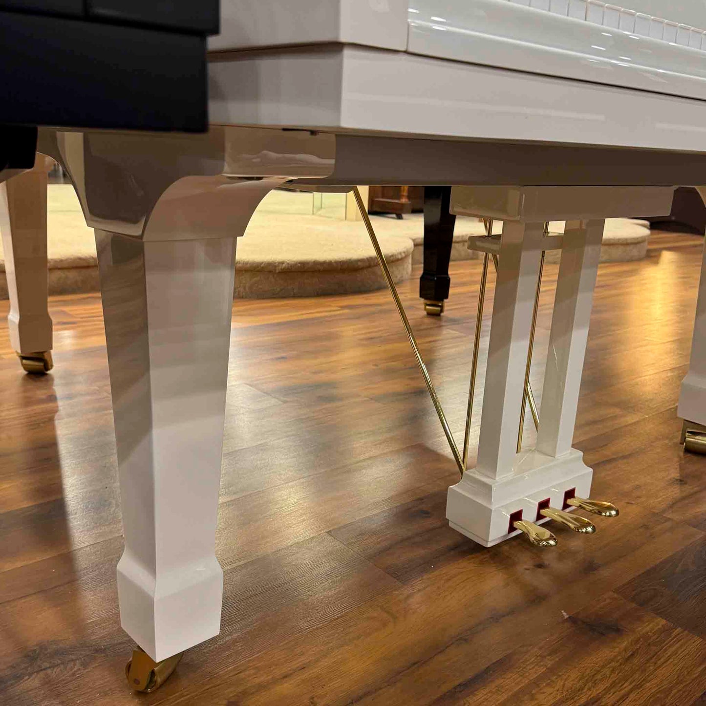 Hailun 178 5'10" Polished White Grand Piano with Self-Playing QRS System