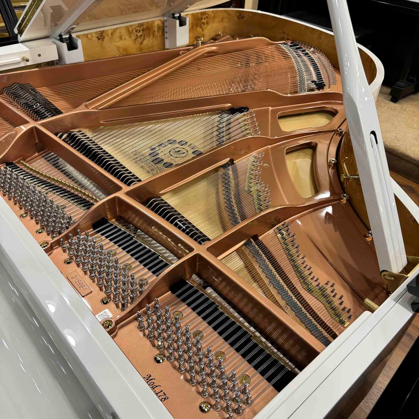 Hailun 178 5'10" Polished White Grand Piano with Self-Playing QRS System