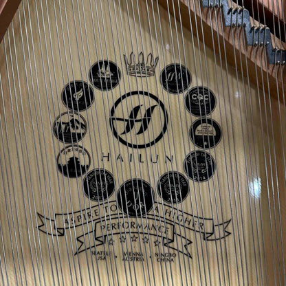 Hailun 178 5'10" Polished White Grand Piano with Self-Playing QRS System