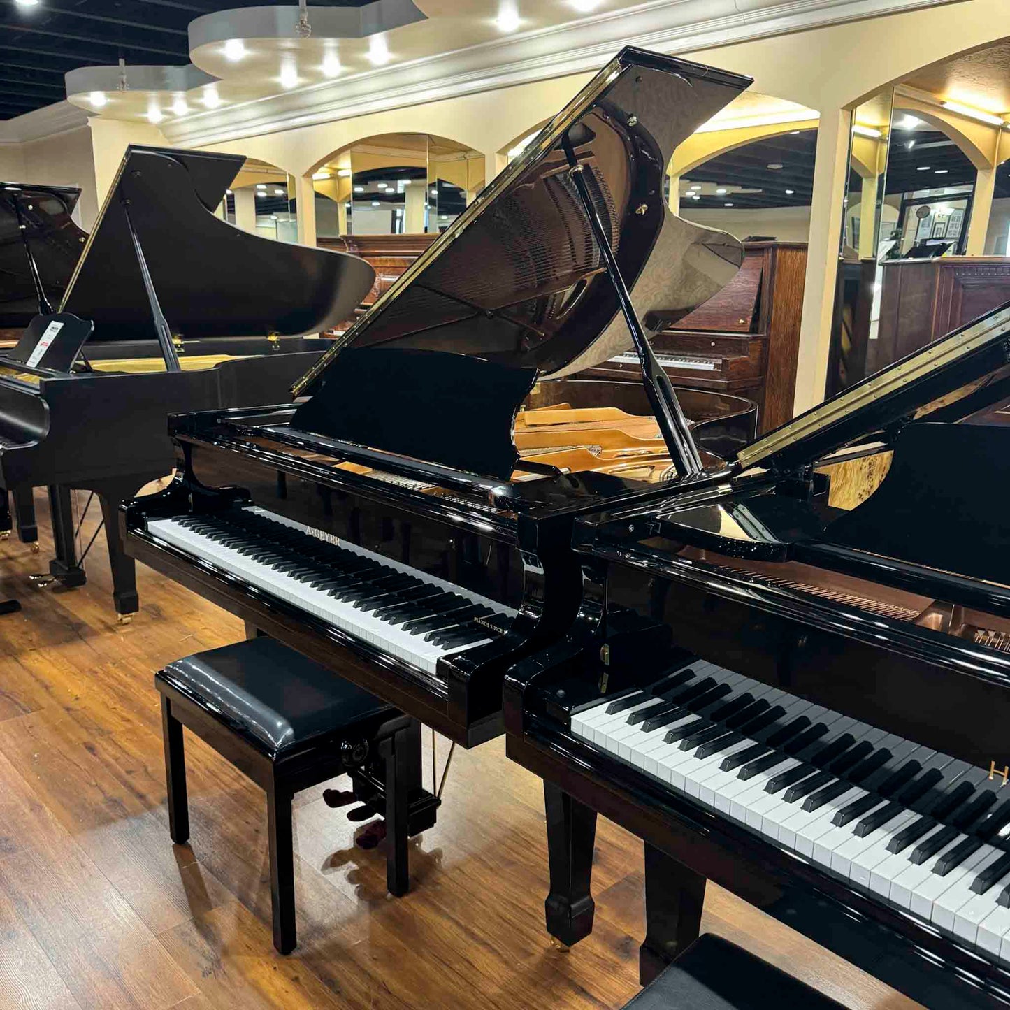 A. Geyer GG-186 6'1" Polished Black Grand Piano