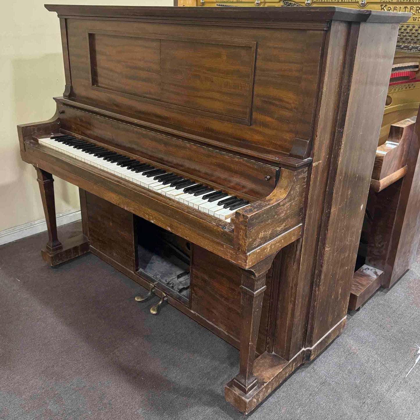 CURRENT SHOP WORK 1920 Kranich & Bach Wood Finish Commissioned Upright Piano