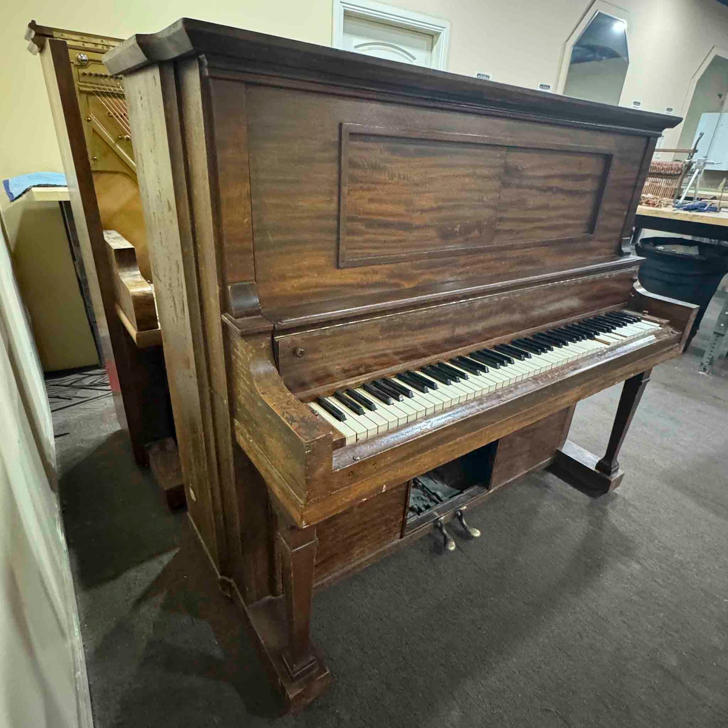 CURRENT SHOP WORK 1920 Kranich & Bach Wood Finish Commissioned Upright Piano