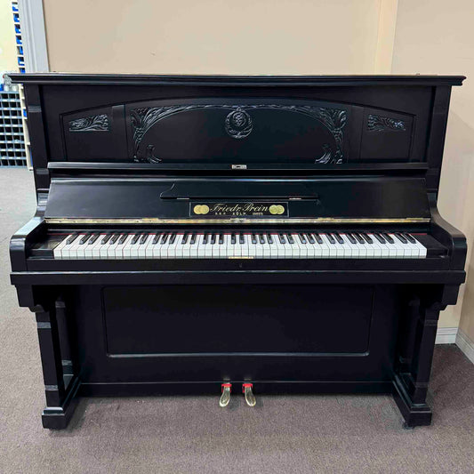 HEIRLOOM RESTORATION 1909 Friedrich Prein 51.5" Polished Black Commissioned Upright Piano