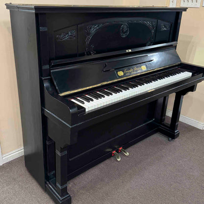 HEIRLOOM RESTORATION 1909 Friedrich Prein 51.5" Polished Black Commissioned Upright Piano