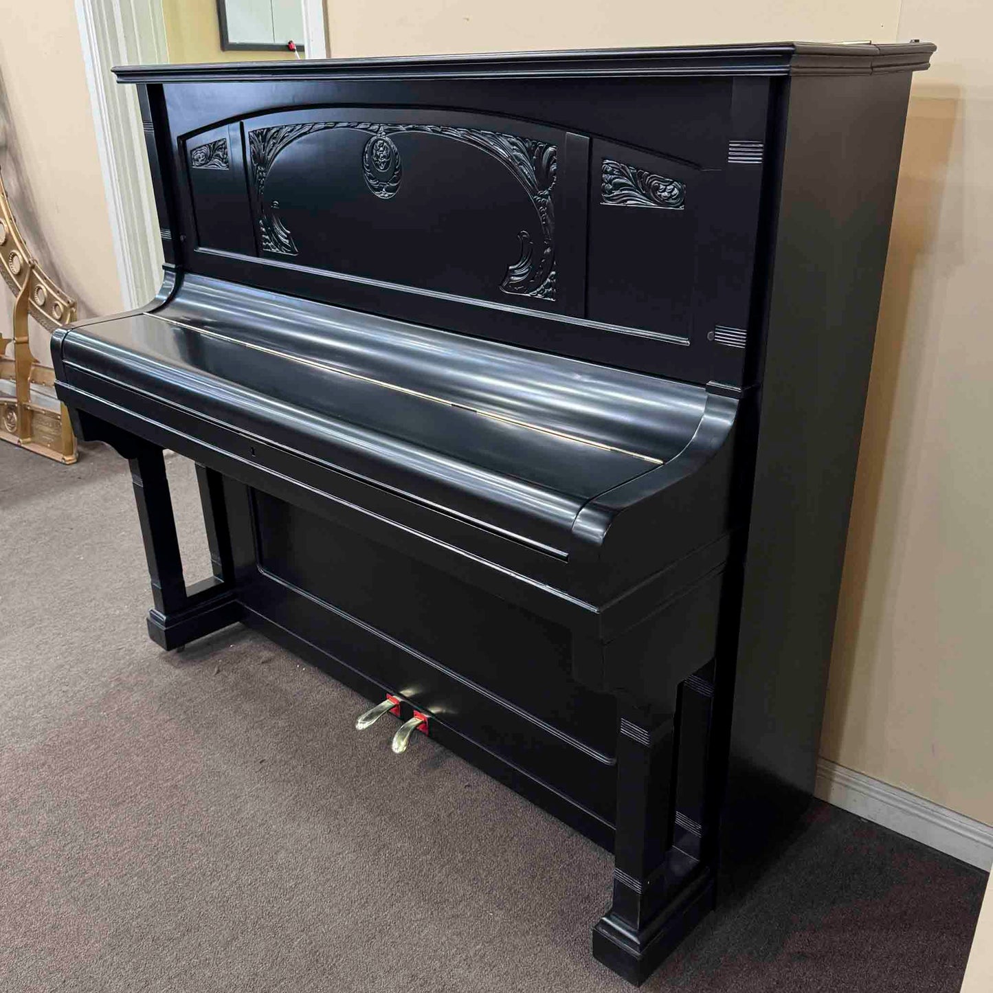 HEIRLOOM RESTORATION 1909 Friedrich Prein 51.5" Polished Black Commissioned Upright Piano