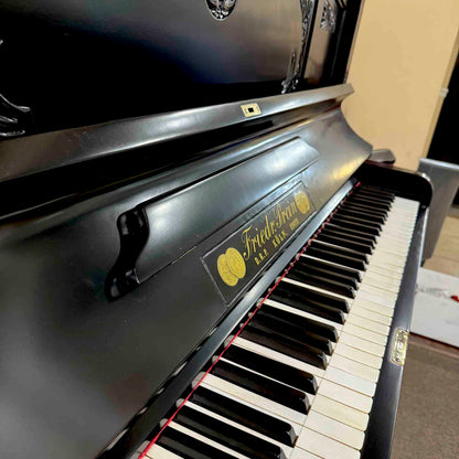 HEIRLOOM RESTORATION 1909 Friedrich Prein 51.5" Polished Black Commissioned Upright Piano