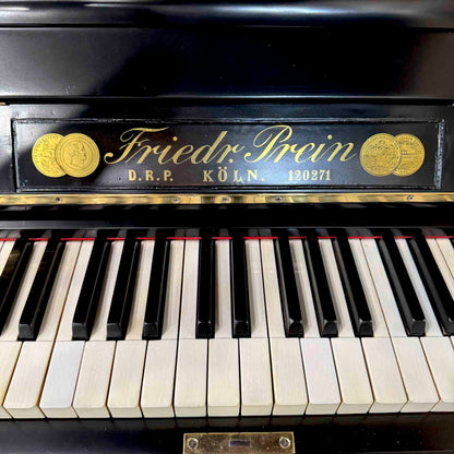HEIRLOOM RESTORATION 1909 Friedrich Prein 51.5" Polished Black Commissioned Upright Piano