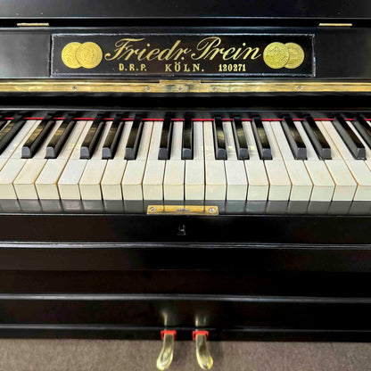 HEIRLOOM RESTORATION 1909 Friedrich Prein 51.5" Polished Black Commissioned Upright Piano