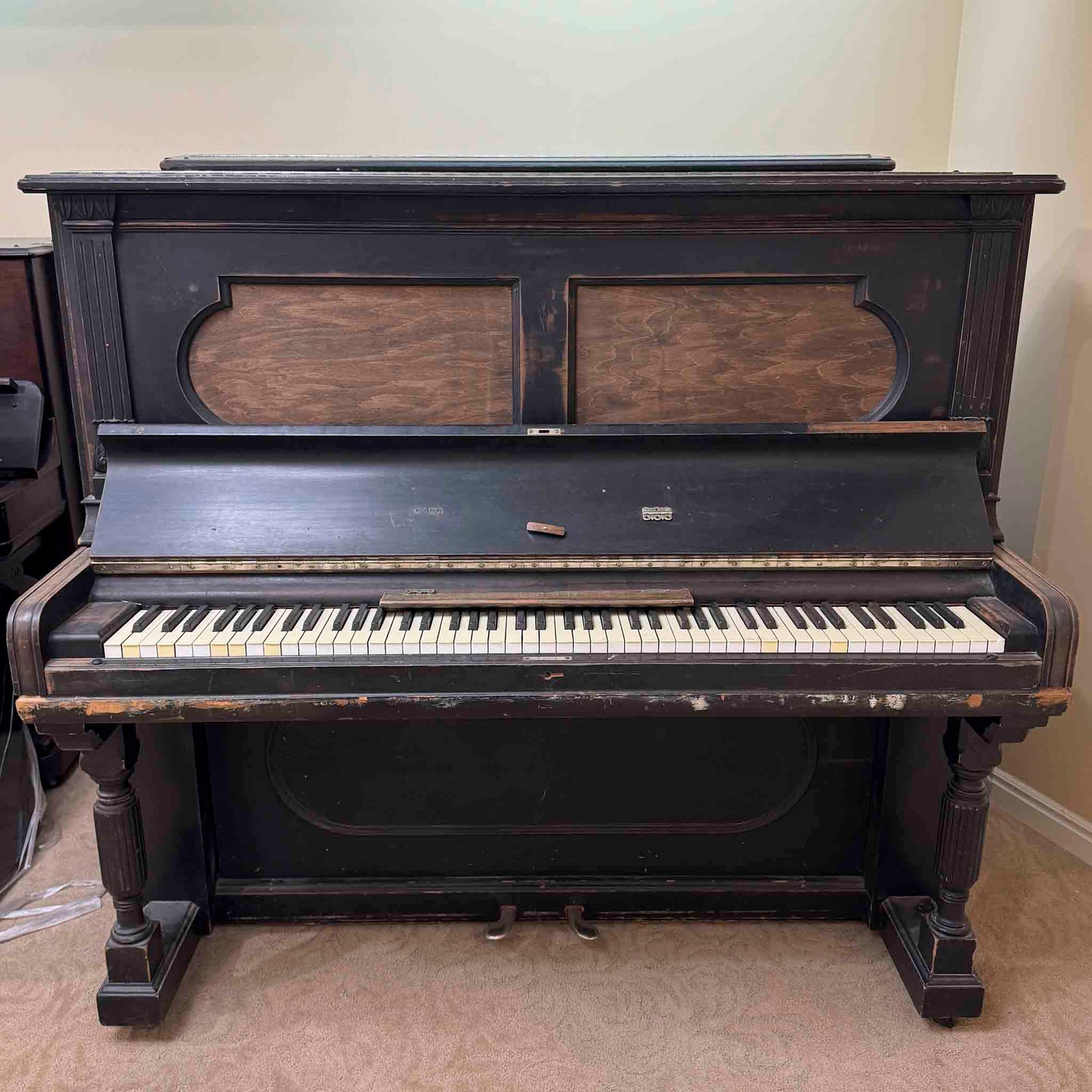AVAILABLE TO RESTORE: CALL FOR CUSTOM PRICING - 1893 Steinway & Sons 54" Black Upright Piano