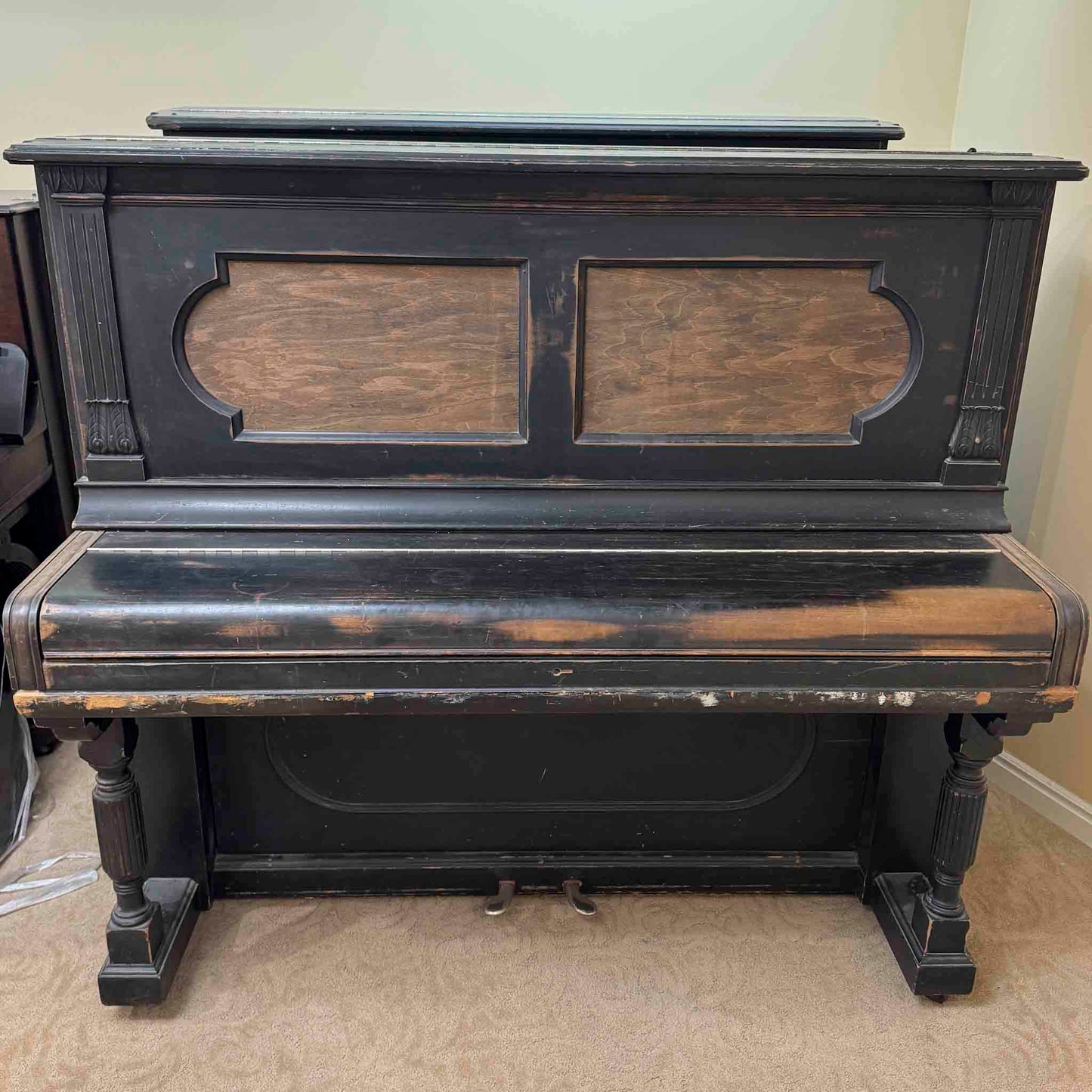 AVAILABLE TO RESTORE: CALL FOR CUSTOM PRICING - 1893 Steinway & Sons 54" Black Upright Piano