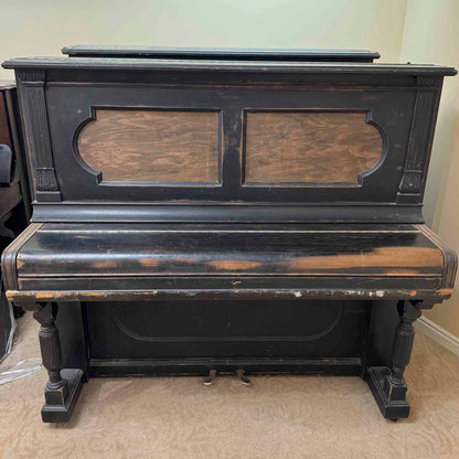 AVAILABLE TO RESTORE: CALL FOR CUSTOM PRICING - 1893 Steinway & Sons 54" Black Upright Piano