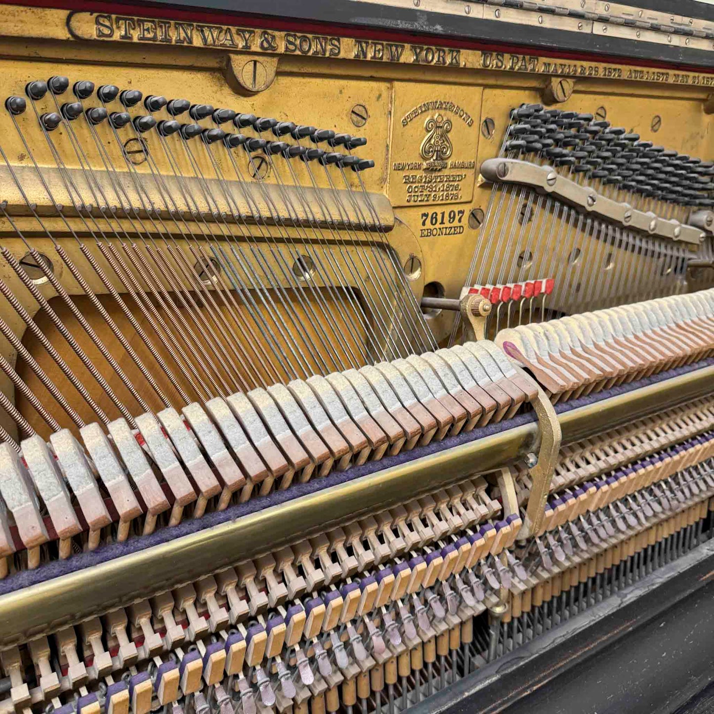 AVAILABLE TO RESTORE: CALL FOR CUSTOM PRICING - 1893 Steinway & Sons 54" Black Upright Piano