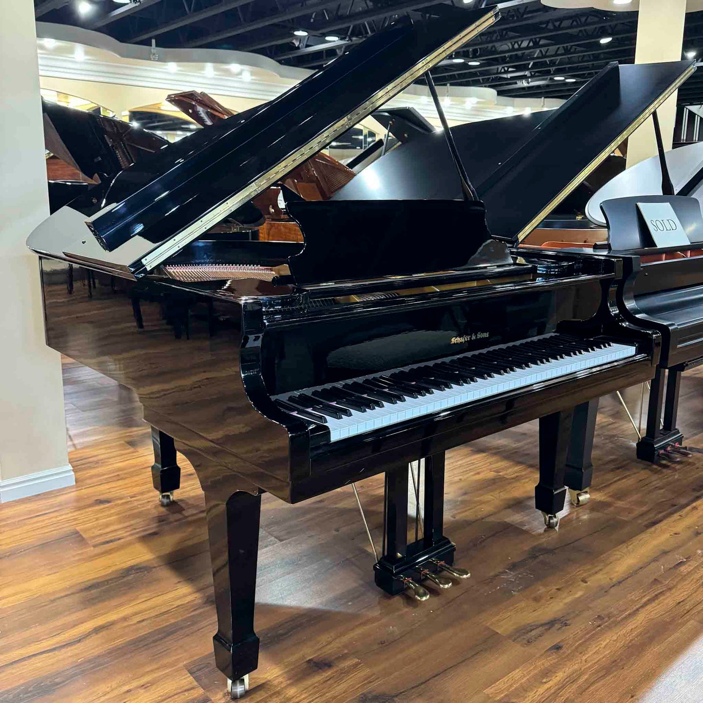 1989 Schafer & Sons SS-51 5'1" Polished Black Baby Grand Piano