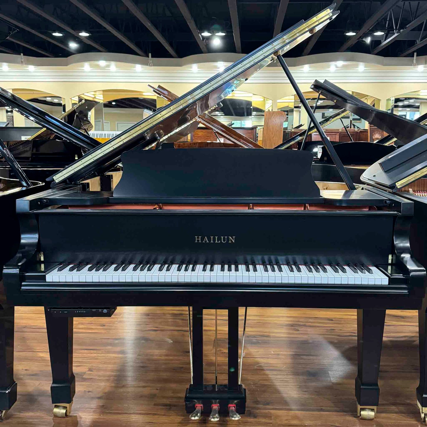SOLD Hailun 198 6'6" Satin Black Grand Piano With Self-Playing QRS System