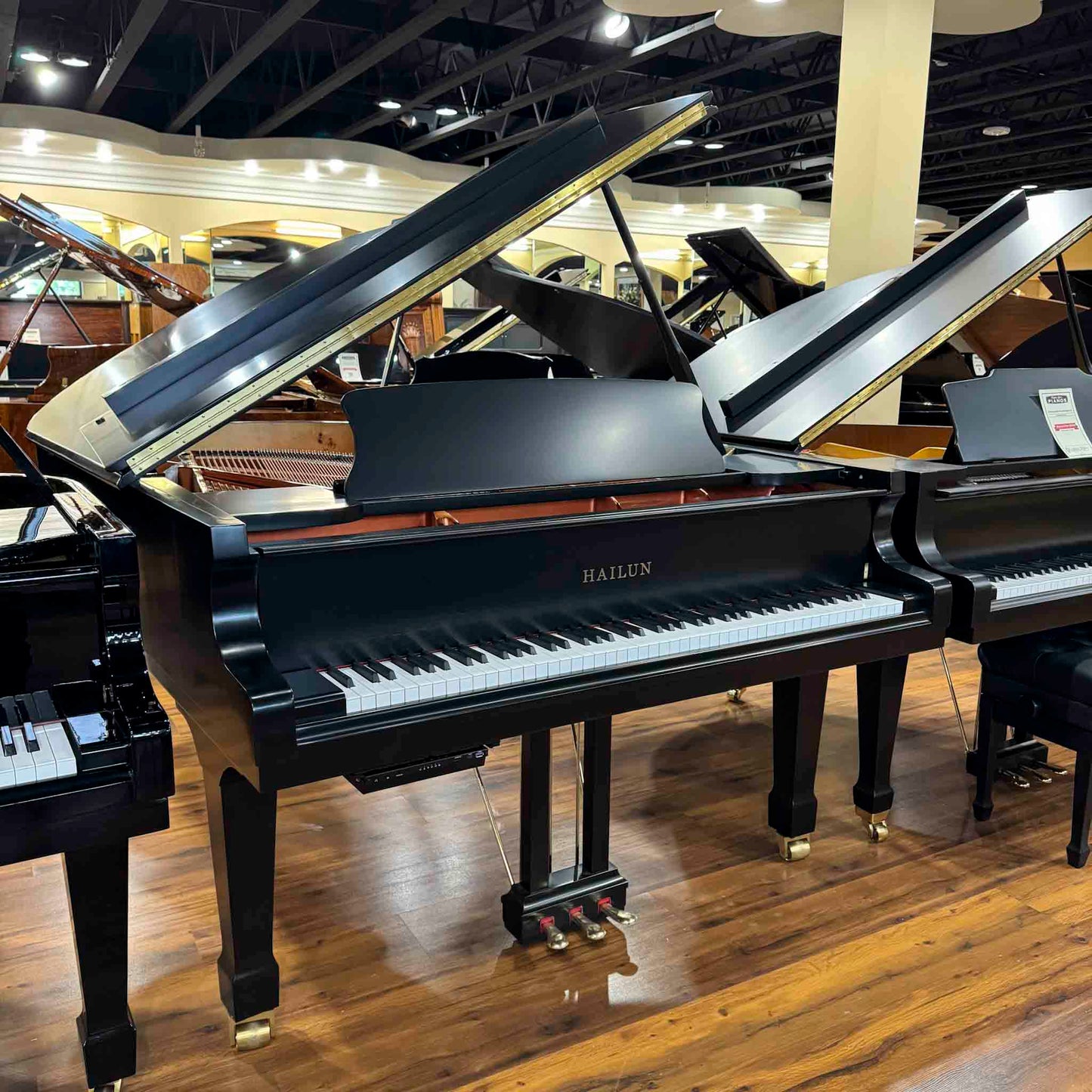 SOLD Hailun 198 6'6" Satin Black Grand Piano With Self-Playing QRS System