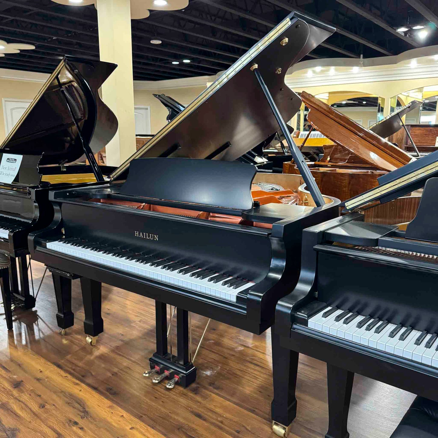 SOLD Hailun 198 6'6" Satin Black Grand Piano With Self-Playing QRS System