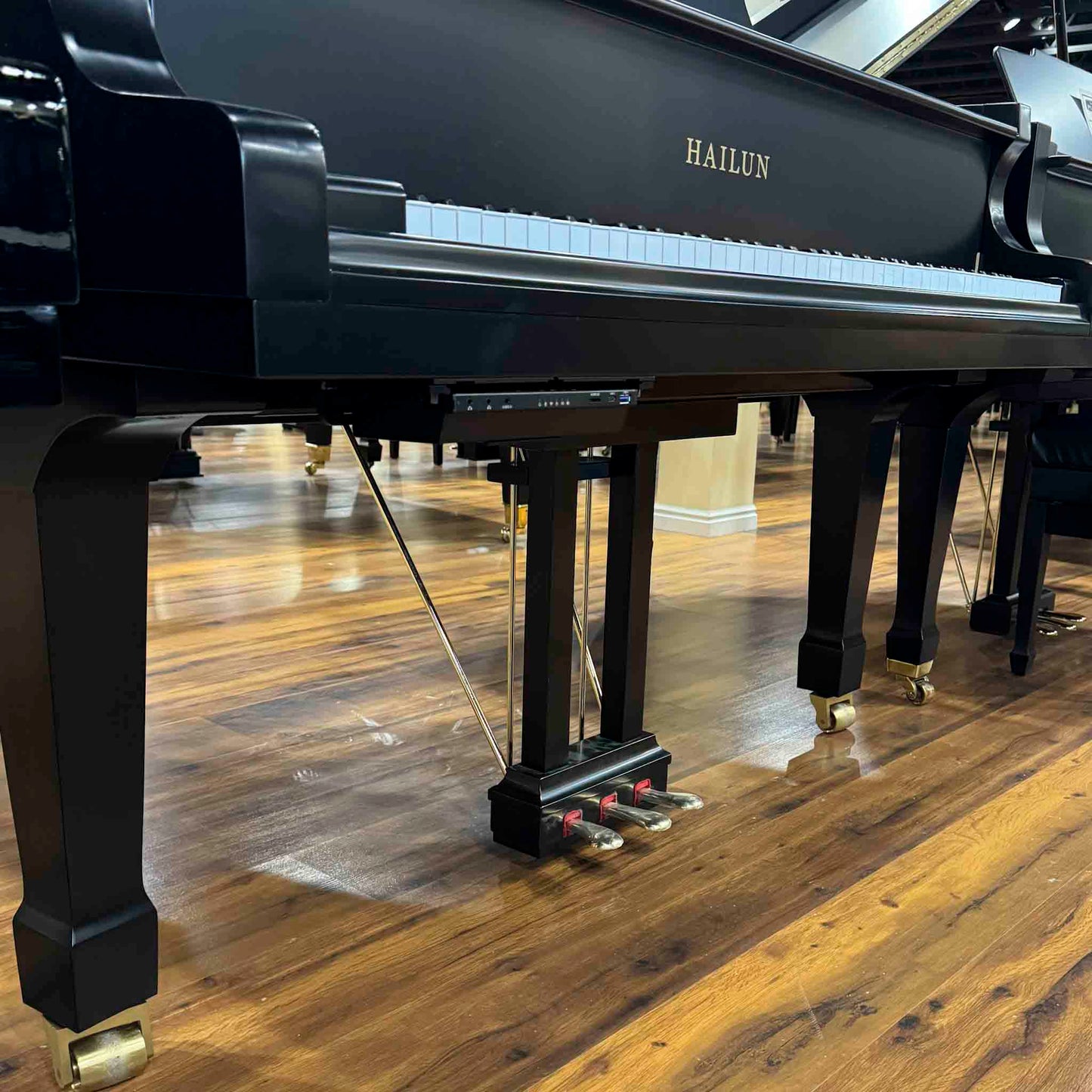 SOLD Hailun 198 6'6" Satin Black Grand Piano With Self-Playing QRS System