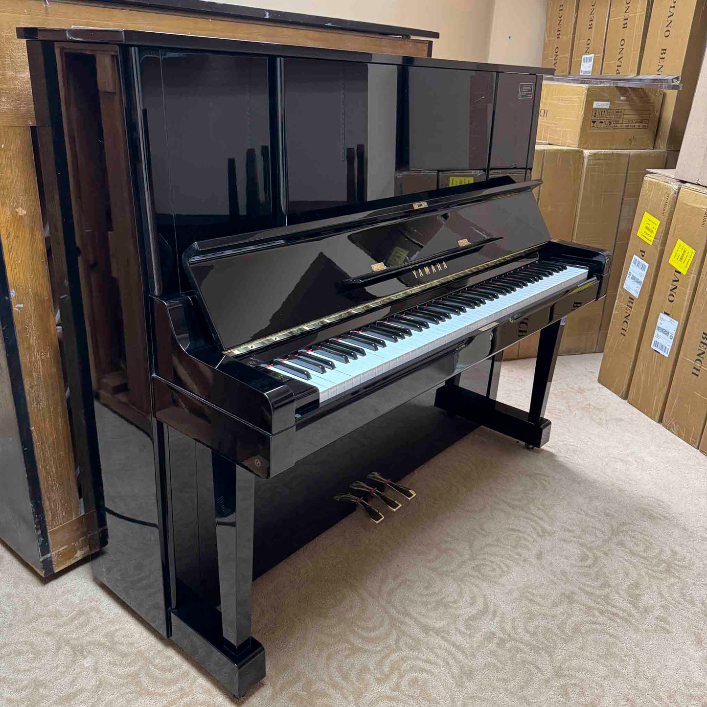 1983 Yamaha YUX 52" Polished Black Upright Piano