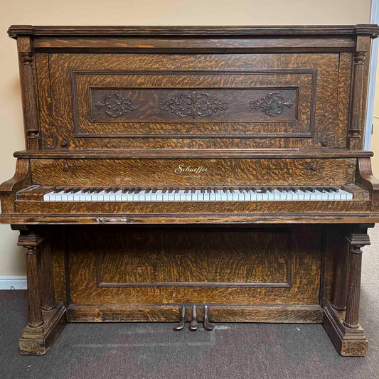 CURRENT SHOP WORK 1902 Schaeffer 55" Wood Finish Commissioned Upright Piano
