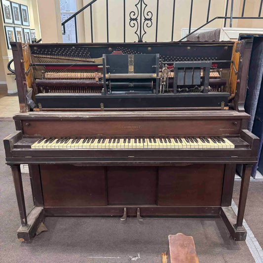 CURRENT SHOP WORK 1928 Gulbransen 54" Wood Finish Commissioned Upright Vintage Player Piano