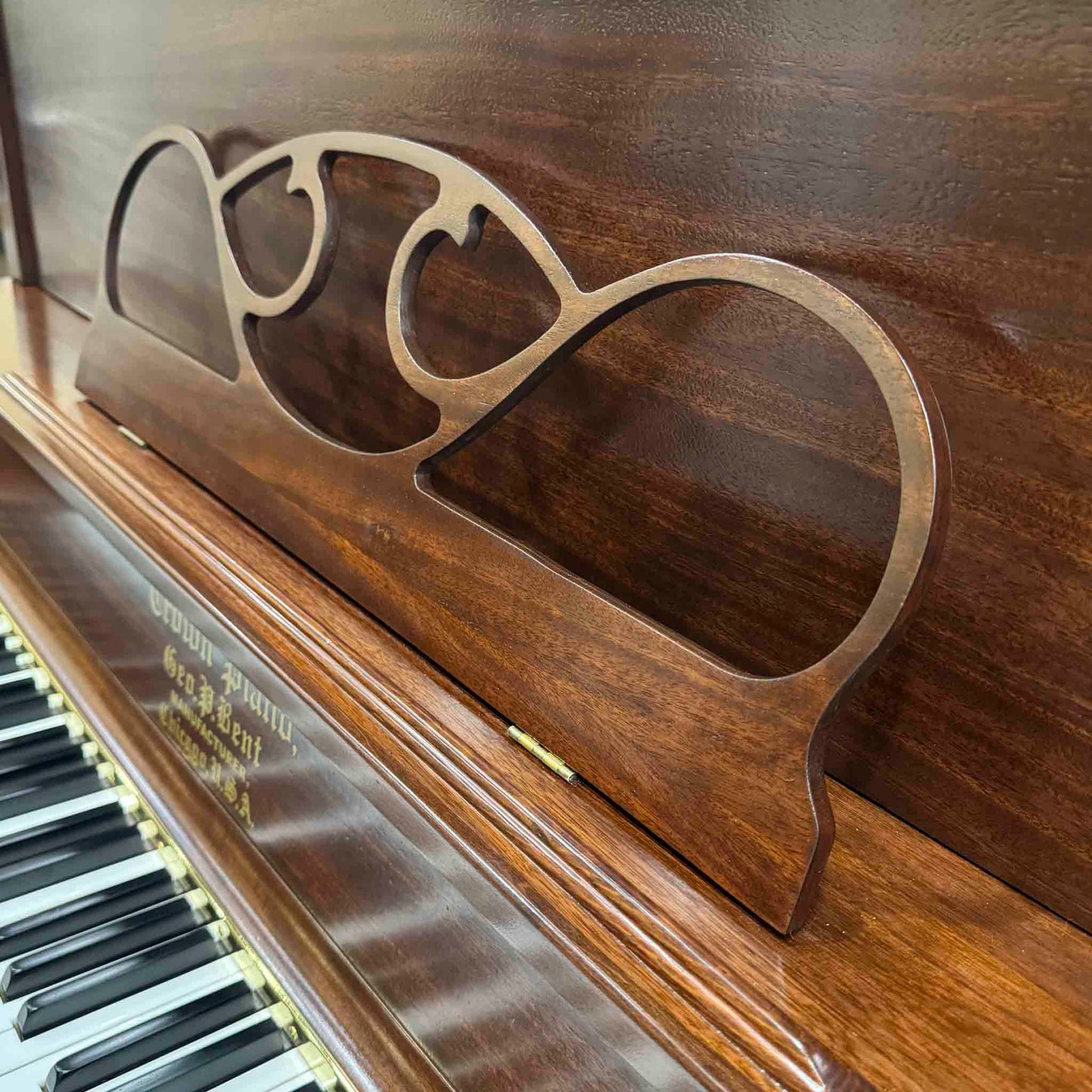 HEIRLOOM RESTORATION 1896 Crown 57" Wood Finish Commissioned Upright Piano