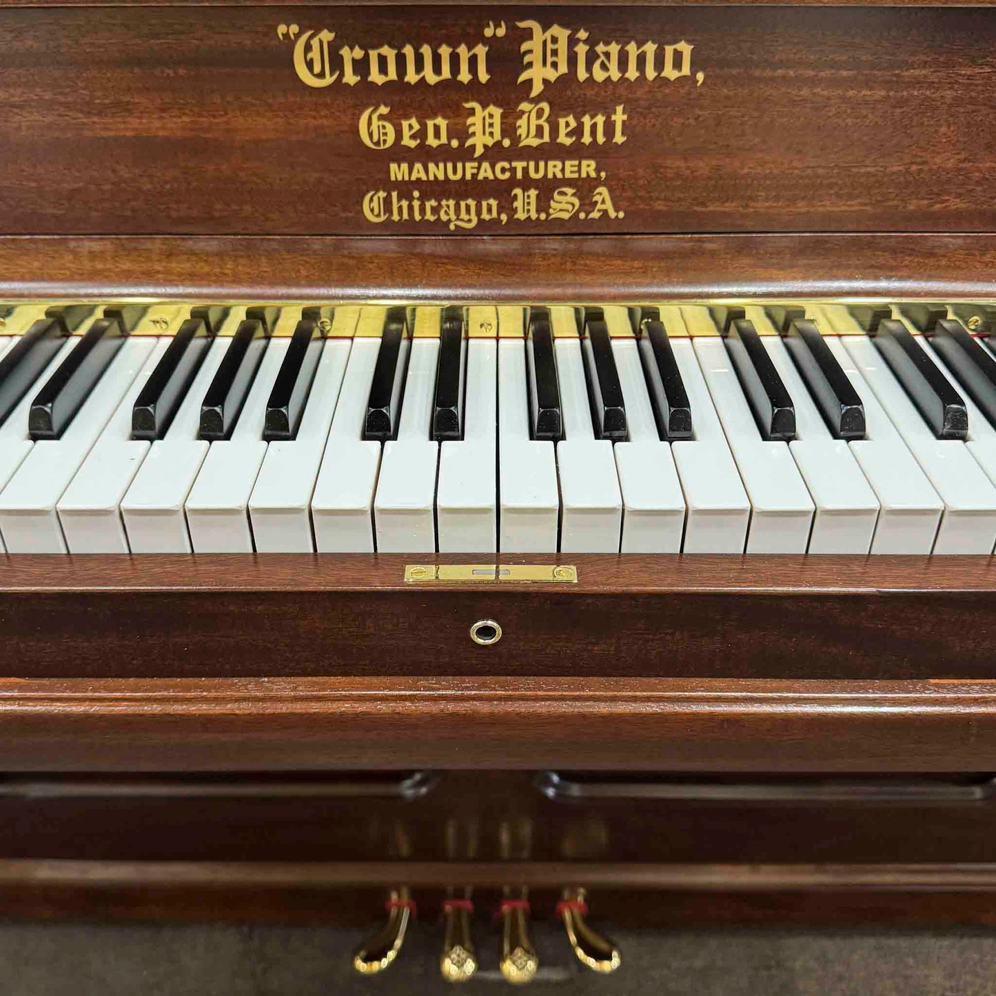 HEIRLOOM RESTORATION 1896 Crown 57" Wood Finish Commissioned Upright Piano
