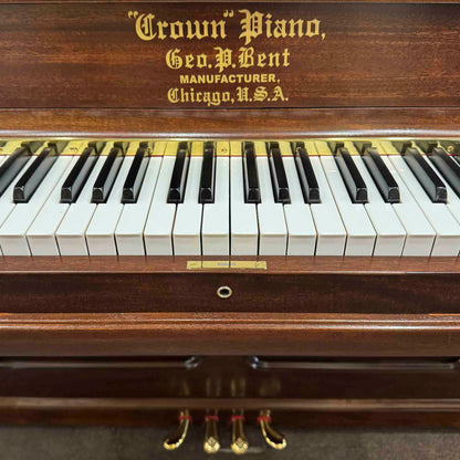 HEIRLOOM RESTORATION 1896 Crown 57" Wood Finish Commissioned Upright Piano