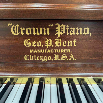 HEIRLOOM RESTORATION 1896 Crown 57" Wood Finish Commissioned Upright Piano