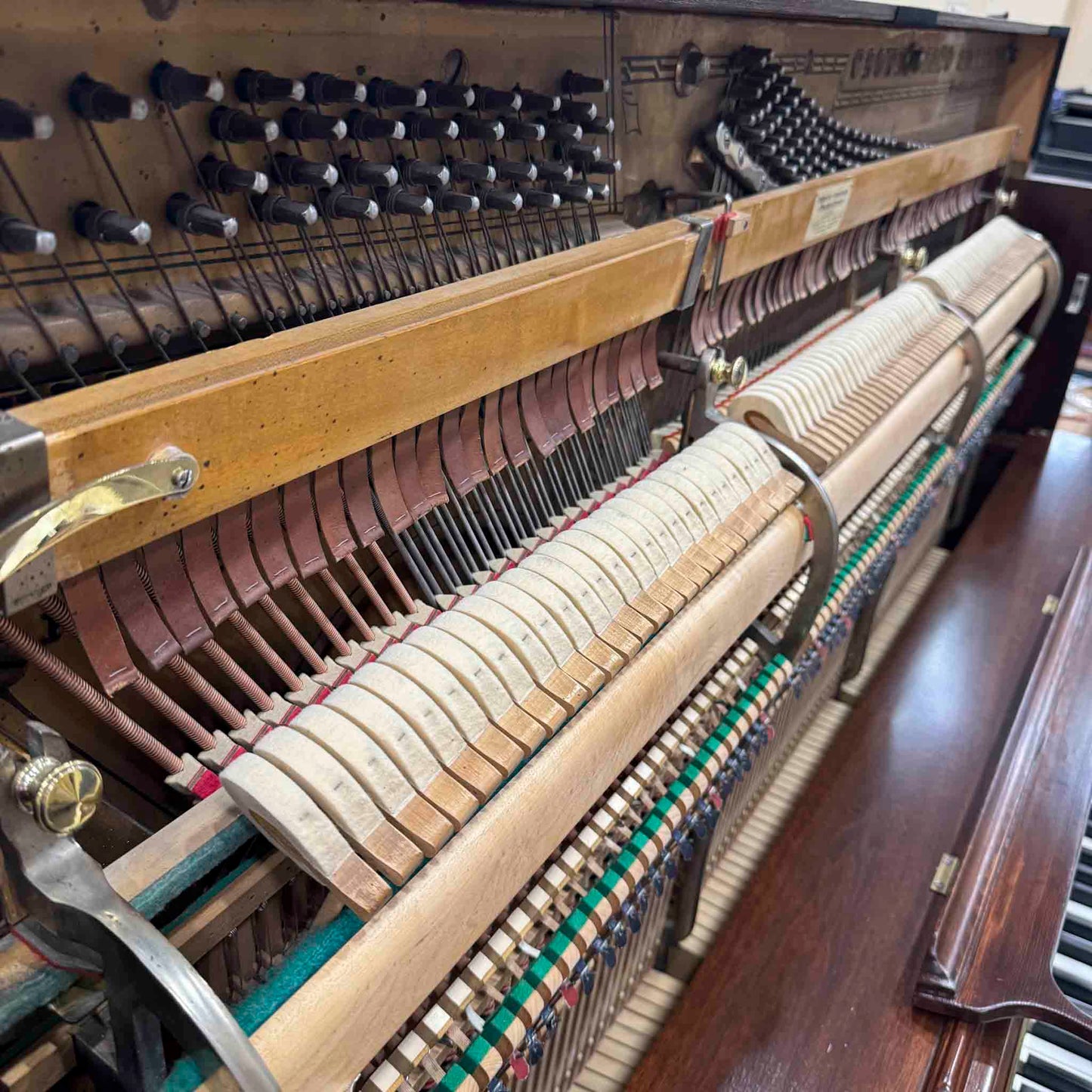 HEIRLOOM RESTORATION 1896 Crown 57" Wood Finish Commissioned Upright Piano