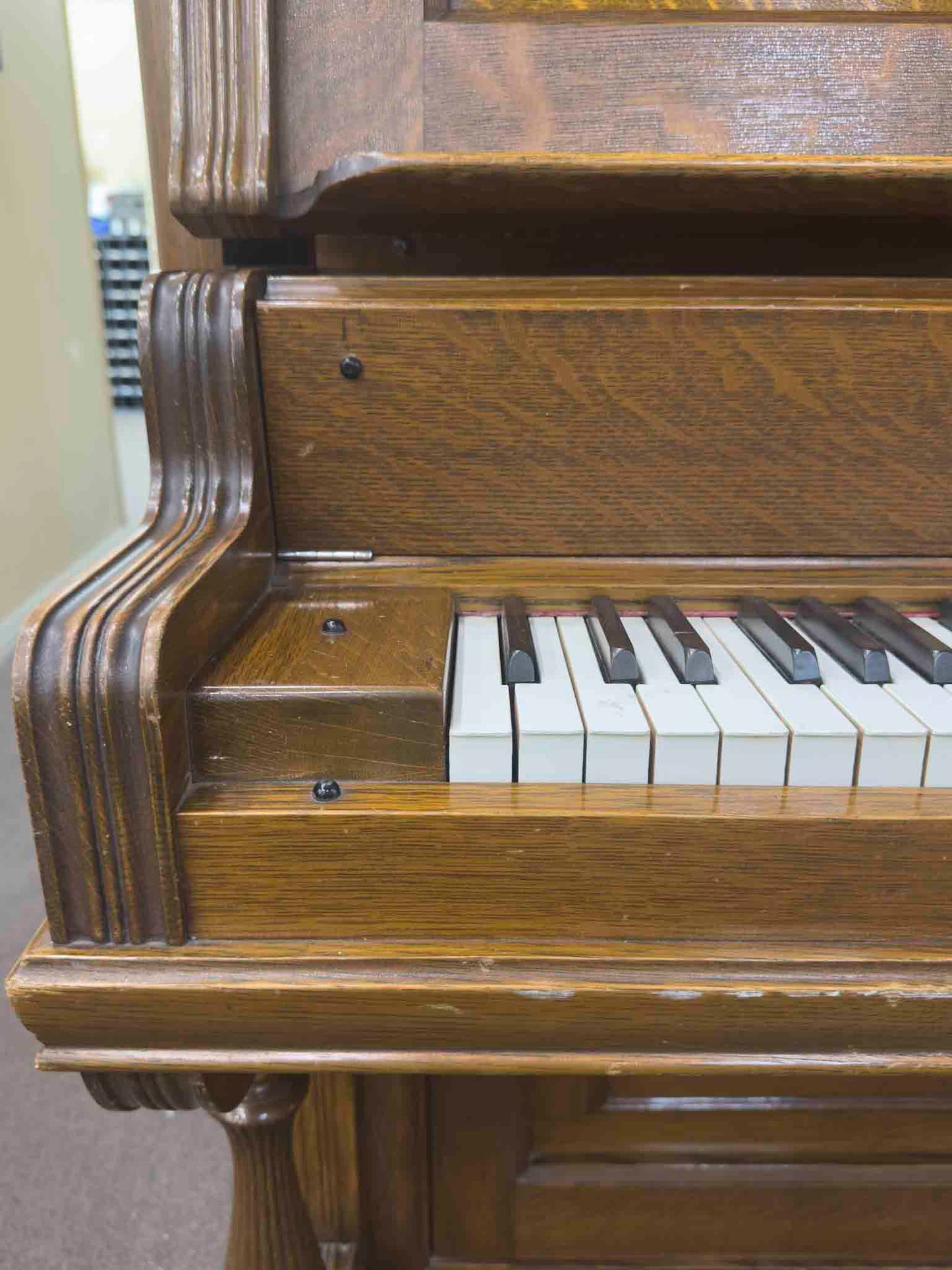 CURRENT SHOP WORK 1907 Crown 58" Wood Finish Commissioned Upright Piano