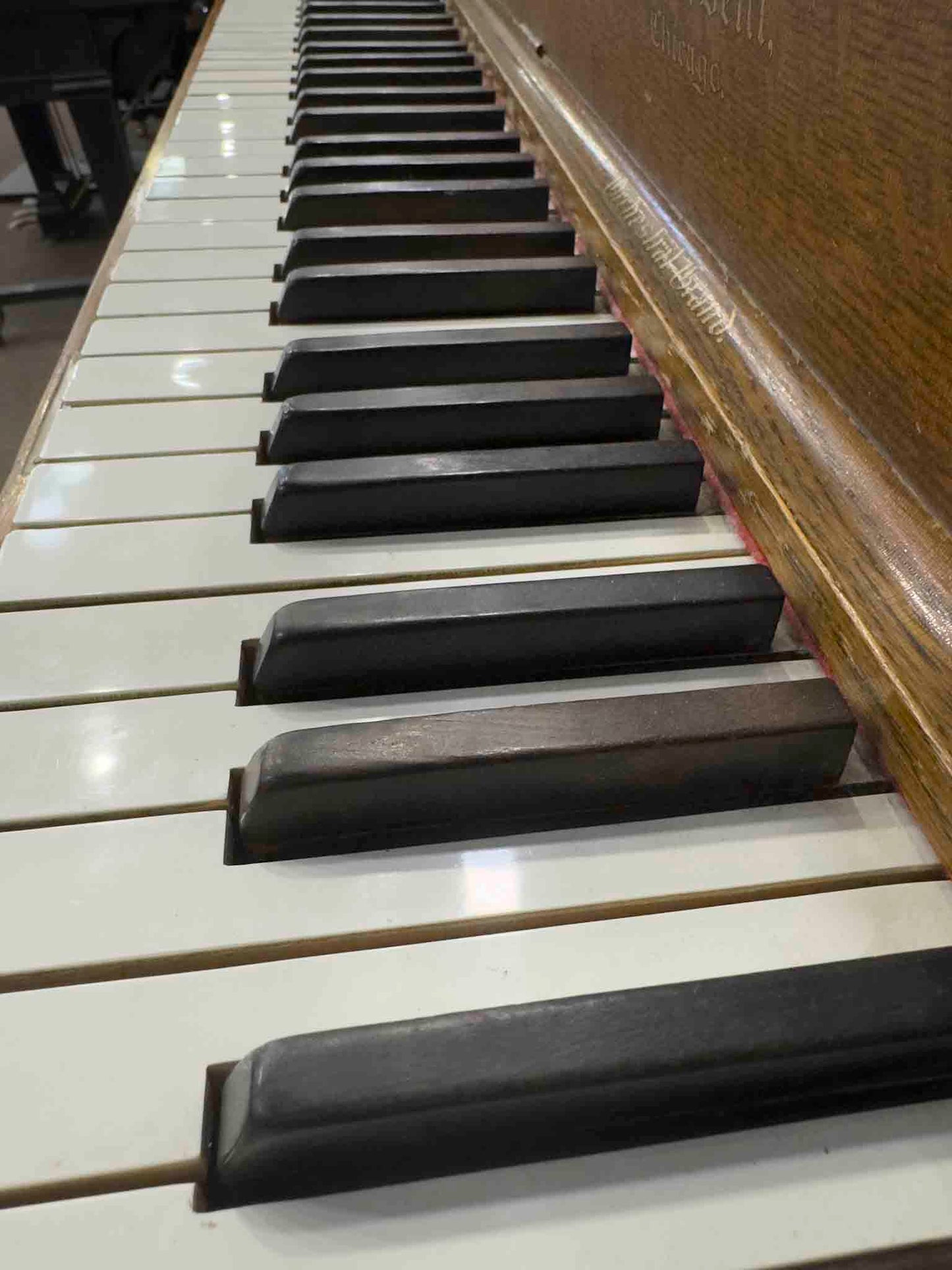 CURRENT SHOP WORK 1907 Crown 58" Wood Finish Commissioned Upright Piano