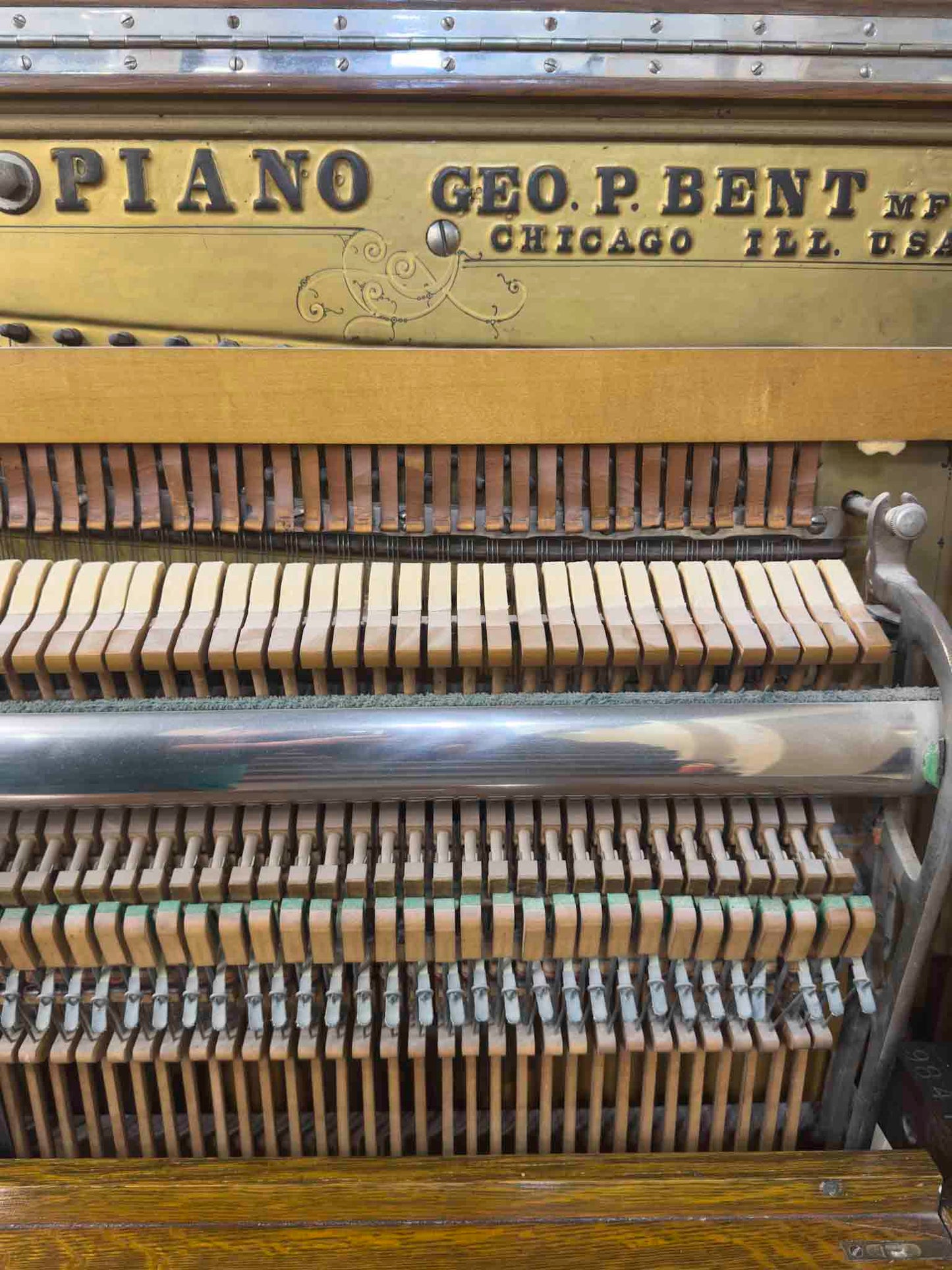 CURRENT SHOP WORK 1907 Crown 58" Wood Finish Commissioned Upright Piano
