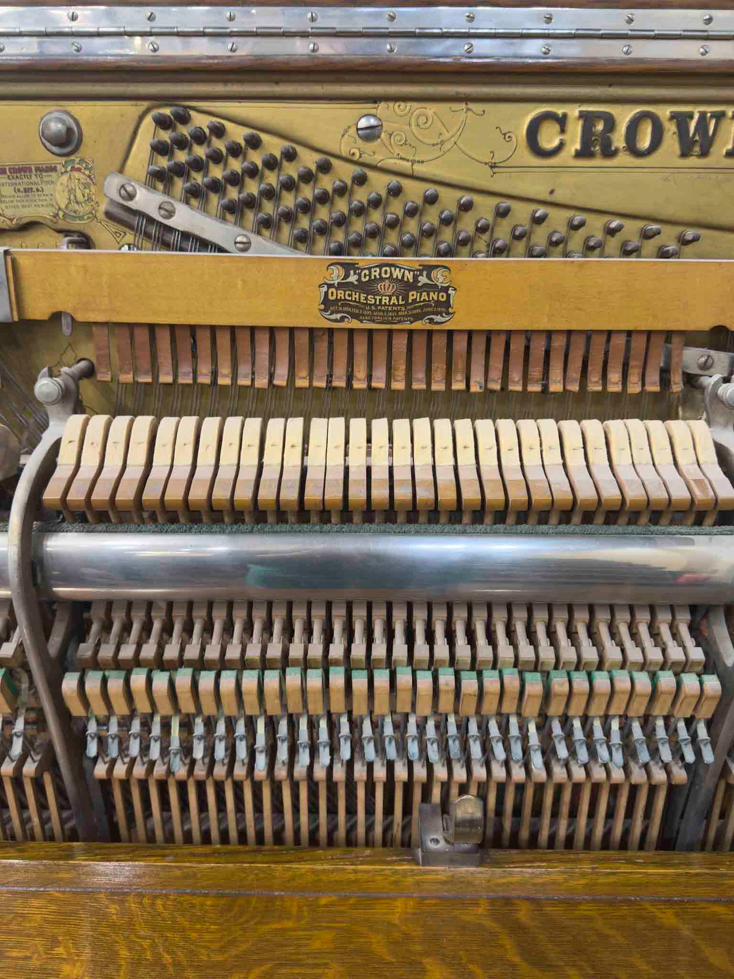 CURRENT SHOP WORK 1907 Crown 58" Wood Finish Commissioned Upright Piano