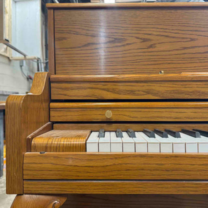 CURRENT SHOP WORK 1963 Kawai 508 Decorator 44" Oak Finish Commissioned Console Piano